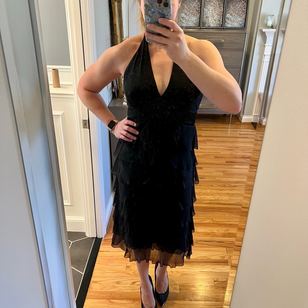 Black ruffle tiered midi dress - Laundry
